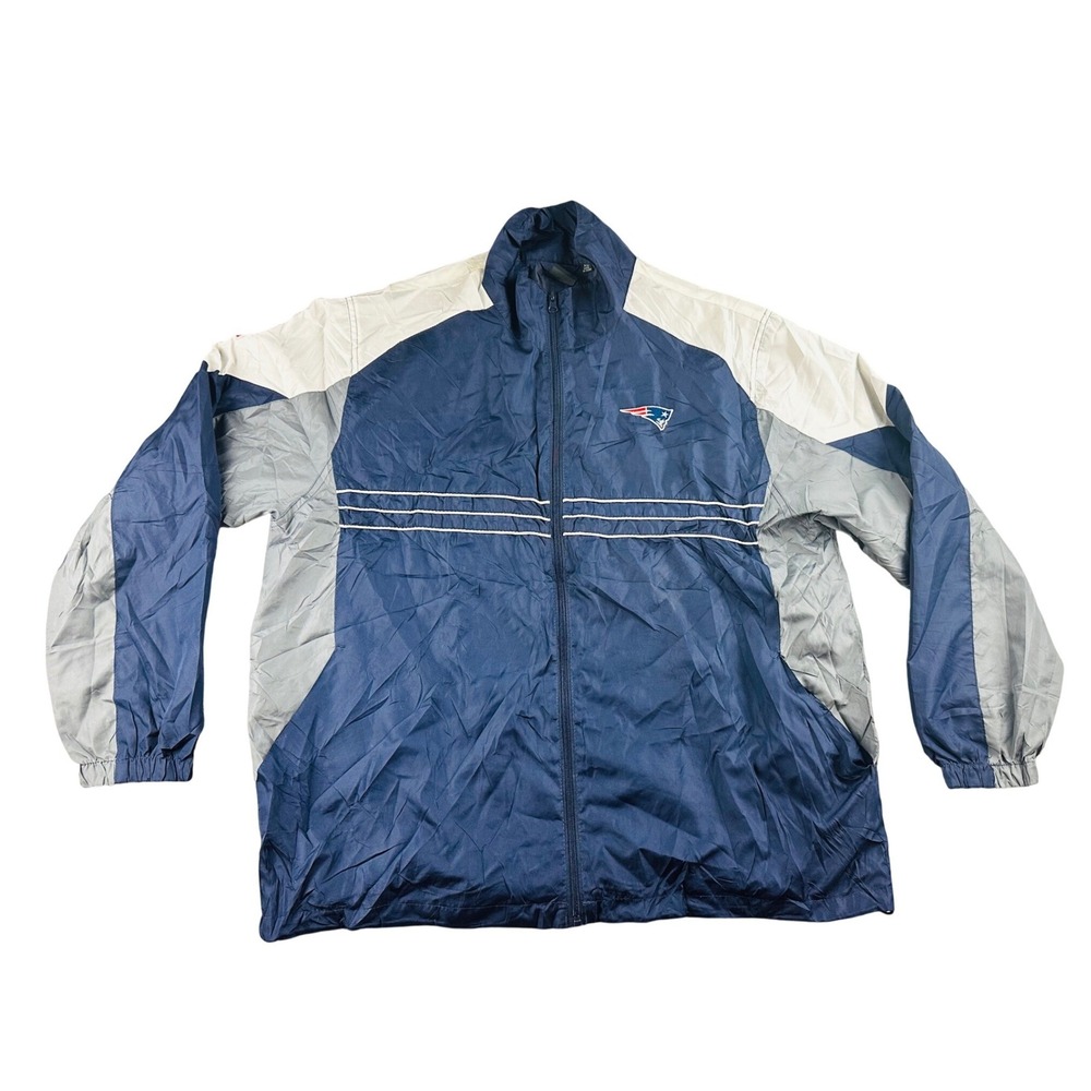 Reebok New England Patriots Jacket XL NFL Team Apparel Navy Full Zip SI Patch